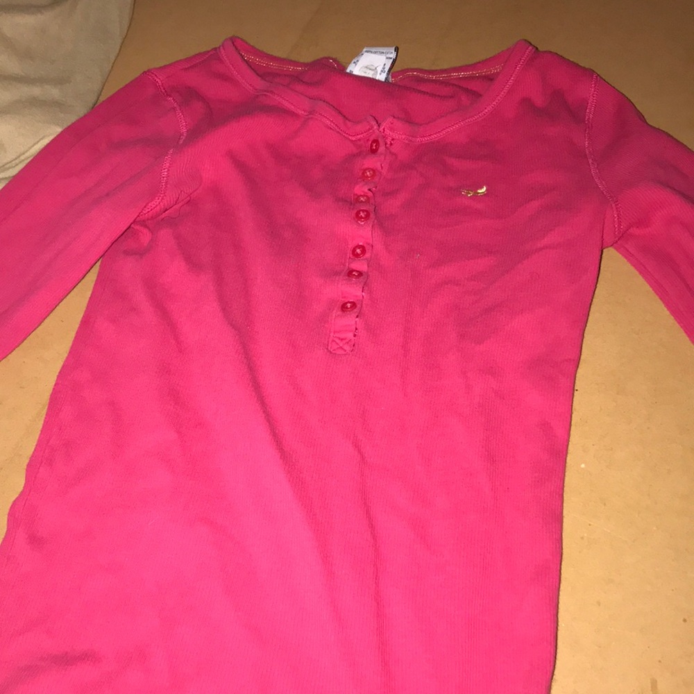 pink long sleeve fitted shirt